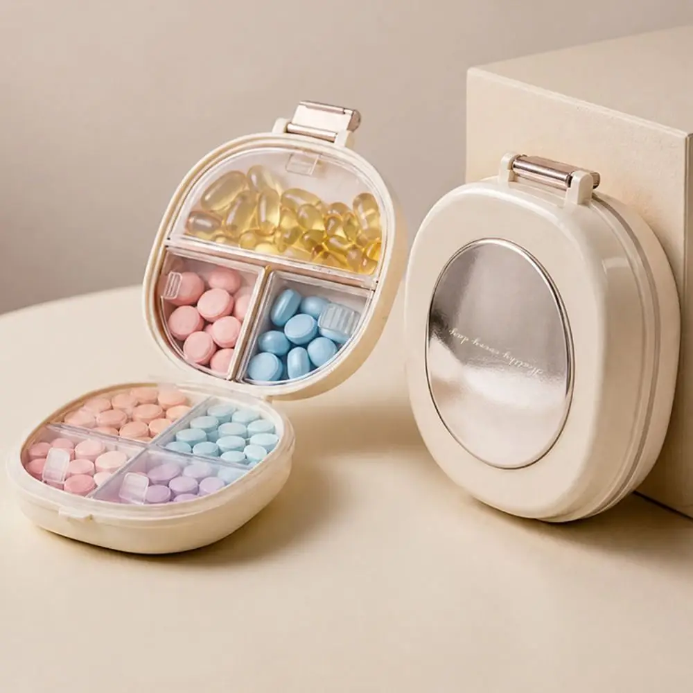 Mini 7 Compartments Pill Case Sealed Double Layer Medicine Box Waterproof Pill Organizer