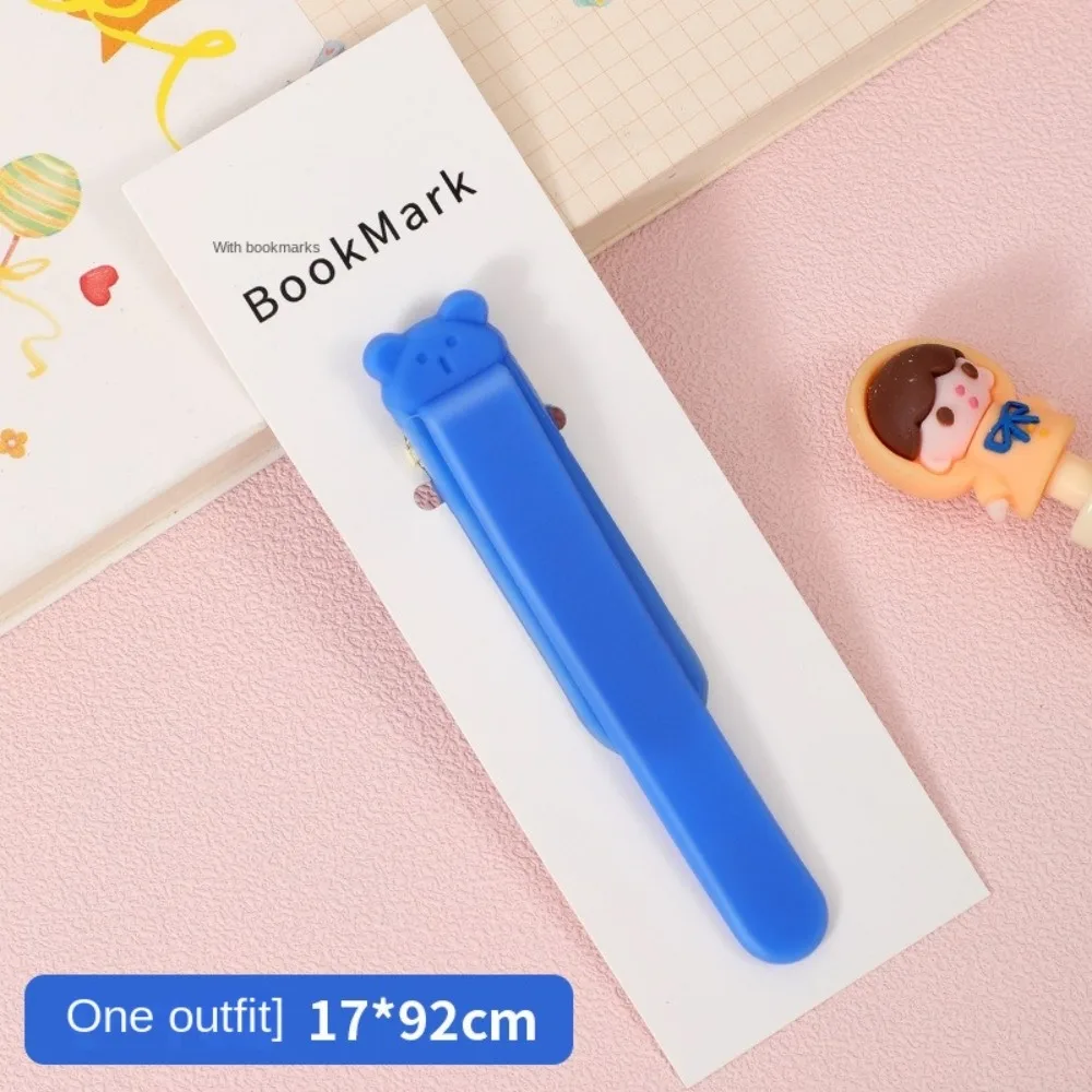 1/3 Pcs Cute Bear Bookmark Clip Silicone Automatically Follows Notebook Page Divider Stationery Supplies Page Flipping