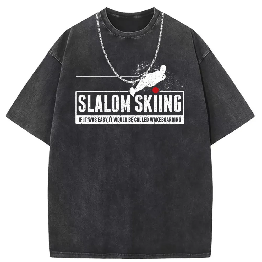 Funny Slalom Waterskiing Faddish Long Sleeve Fitness Sweatshirts Man Vintage Funny Popular Clothes Summer Autumn Men Tee Shirts