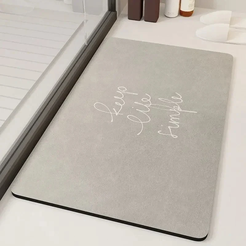 VIKAMA Quick Dry Diatomaceous Earth Mat Stone Fast Drying Rug Non Slip Absorbent Bathroom Floor Mat Shower Bath Door Carpet