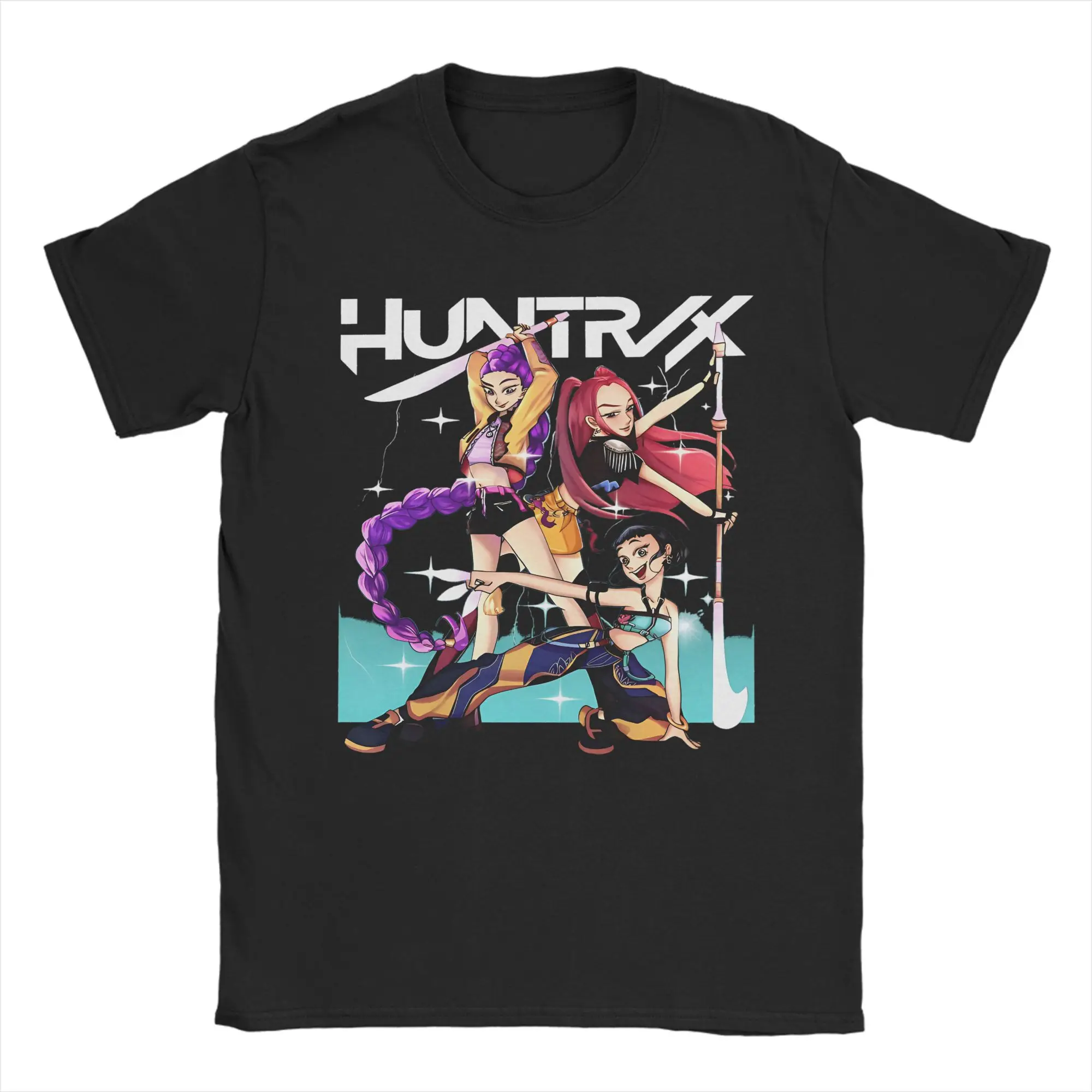 

Huntrix Girl Warriors Demon Hunters T-Shirts Men Funny 100% Cotton Tee Shirt Crewneck Short Sleeve T Shirts Gift Idea Clothes