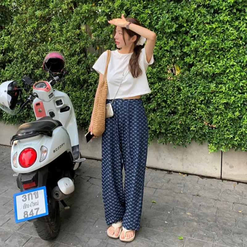 

Модные повседневные широкие джинсы с эластичным поясом, свободного кроя, в пол, женские, весна 2026, корейский стиль