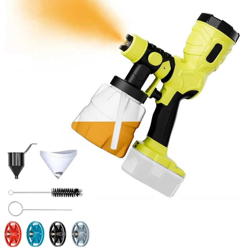 

Беспроводной пистолет-распылитель для Ryobi, аккумулятор 18 В, 1200 мл, 42000 об/мин, высококачественный мотор, автоматический комплект аэрографа, мебельный шкаф для дома