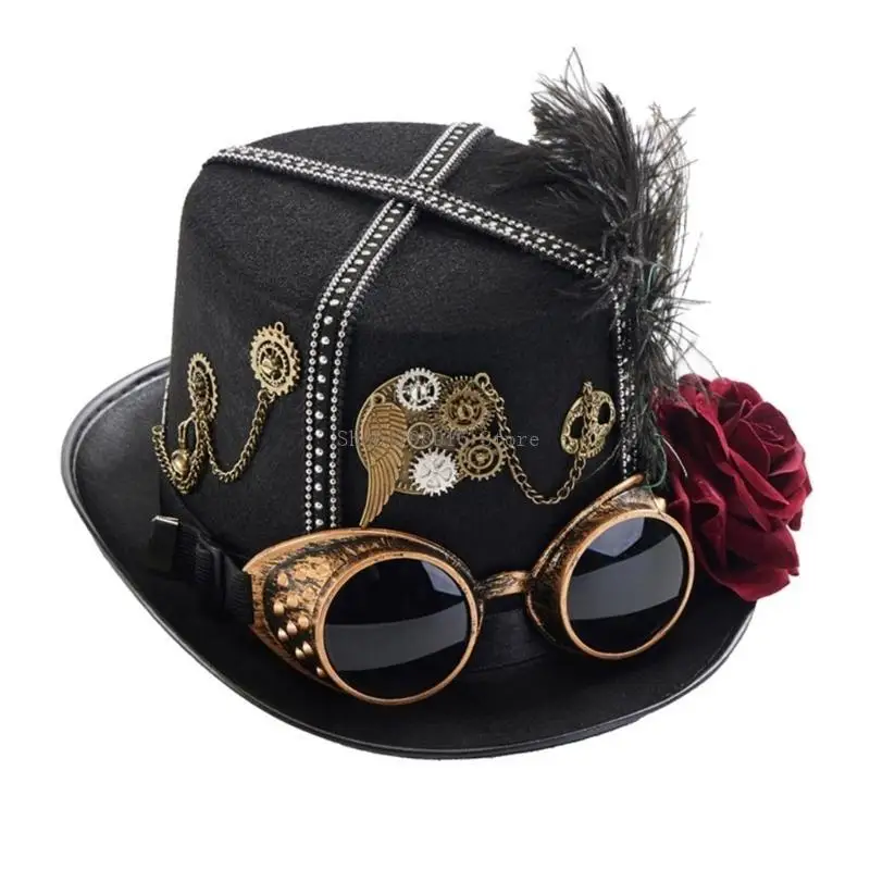  Top Hat Victorians Hat Man Women Unisex Magicians Hat Steampunks Costume Hat