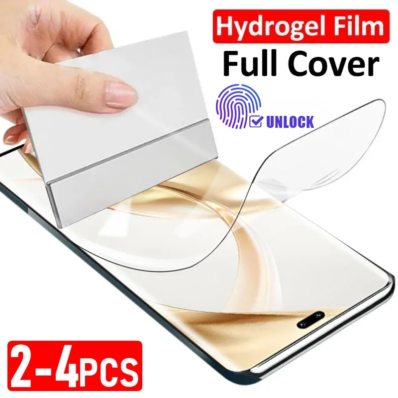 2-4pcs Full Curved Hydrogel Film For Honor 200 100 90 Lite 80 70 Pro Plus Screen Protector Honor X9a X9b X8a X50 GT X40 Film