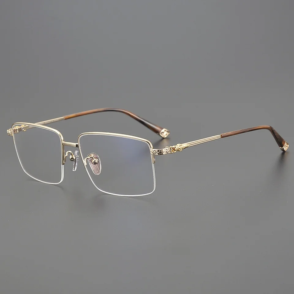 

2025 новые модные женские очки для близорукости, брендовая дизайнерская полурамка, персонализированные мужские ретро-оптические очки по рецепту