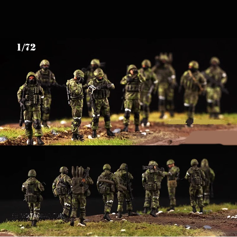 

1: 72 Scale Modern Russian Army Marching 10 Soldier Group Resin Finished Product Simulation Model Scene