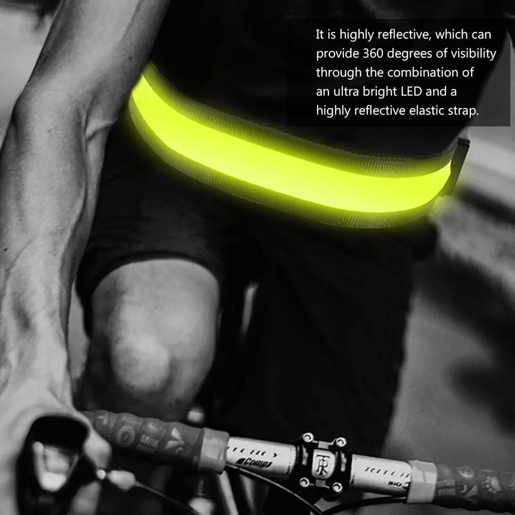 

LED Reflective Safety Belt High Visibility Rechargeable PVC Adjustable USB Luminous Running Belts Outdoor Gear