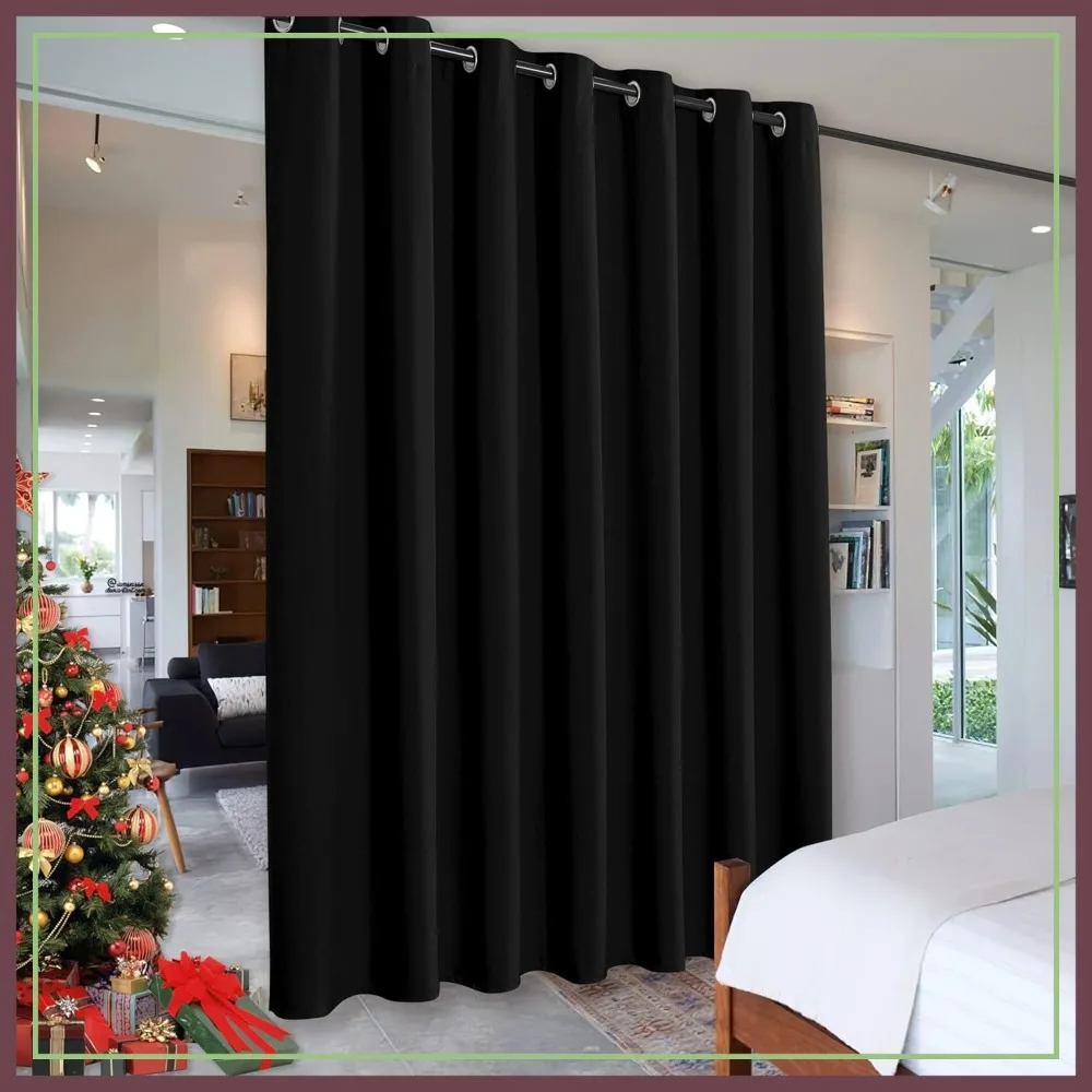 

Extra Long Curtains 8.3x12 ft Blackout Thermal Soundproof Room Divider for Home Theater Office Patio Door, 1 Panel, 14 Grommets