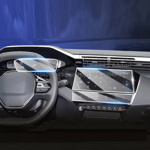 Imagen 2 del producto Película de vidrio templado para Peugeot 308, SW 408, 2022, 2023, radio de coche, navegación gps y tablero, película protectora de pantalla LCD