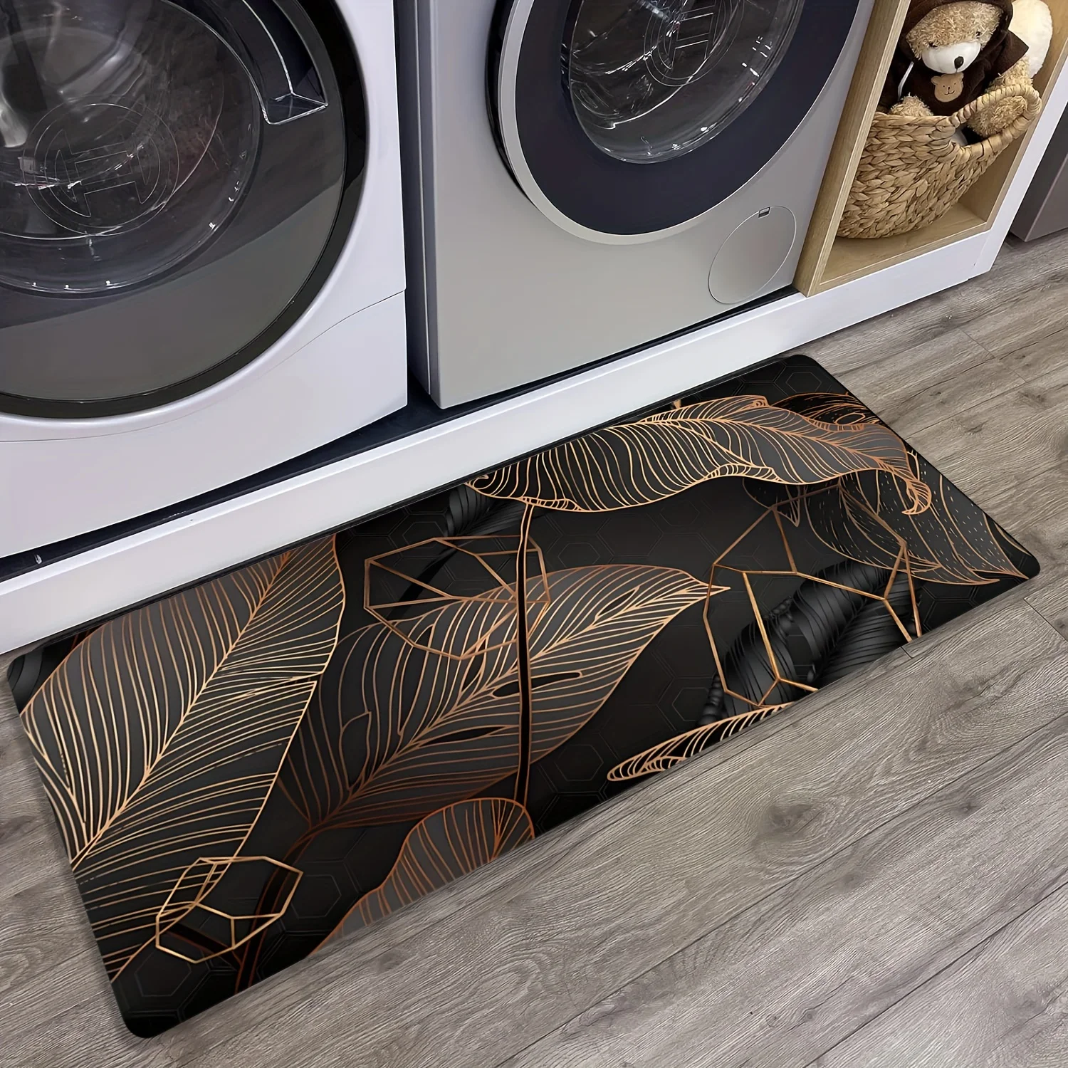 Commercial Kitchen Background - Modern Luxury Long Runner Rug Black