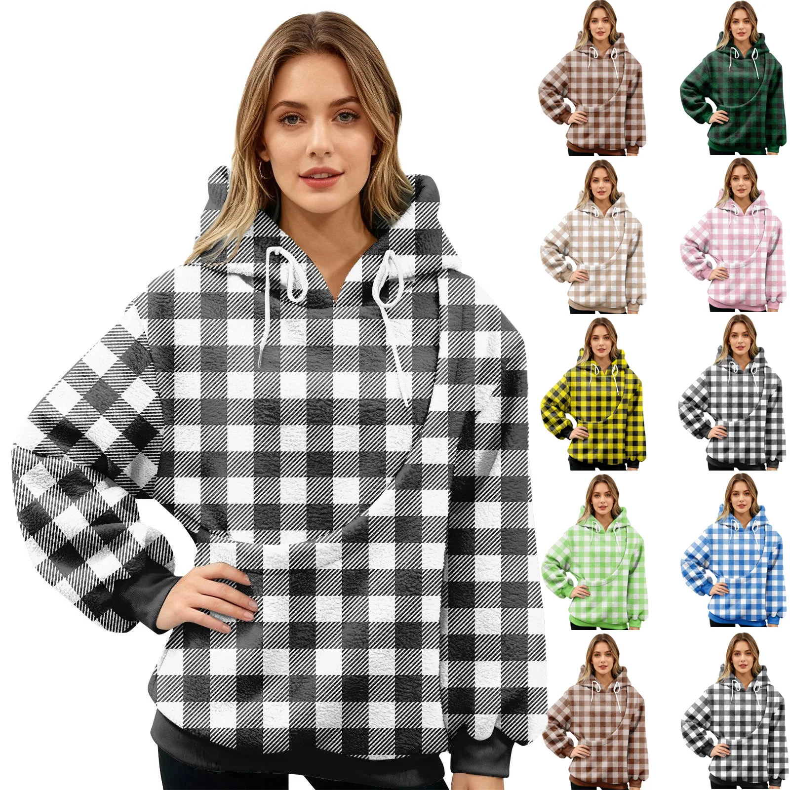 New Women'S Plaid Print Pullover Top Long Sleeve Sports Pet Bag Sports Shirt Pet Cat And Dog Pocket Holder Top Woman Clothing