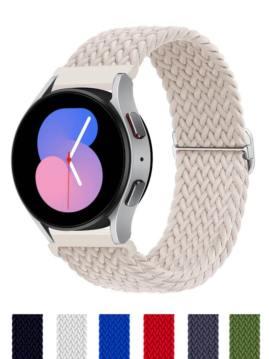 20mm/22mm Band For Samsung Galaxy Watch 4/6/5 pro/6 Classic/gear s3/active 2/3 Braided Solo loop bracelet Huawei GT 2e 3 4 Strap