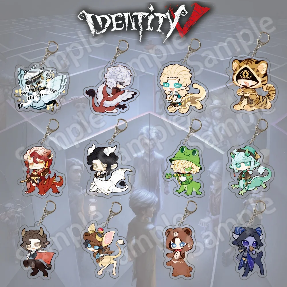 Game Anime Identity V Mike Andrew Luca Eli Emma Acrylic Keychain 6cm Chibi IDV Seer Prisoner Gravekeeper Keyring Kawaii Gift