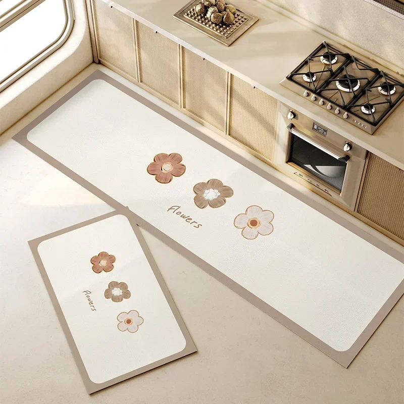 Pvc Kitchen Mat Waterproof Leather Carpet Oil-proof Non-slip Rug Long Home Decoration Floor Mats 주방 발매트 Pvc주방매트 주방발매트