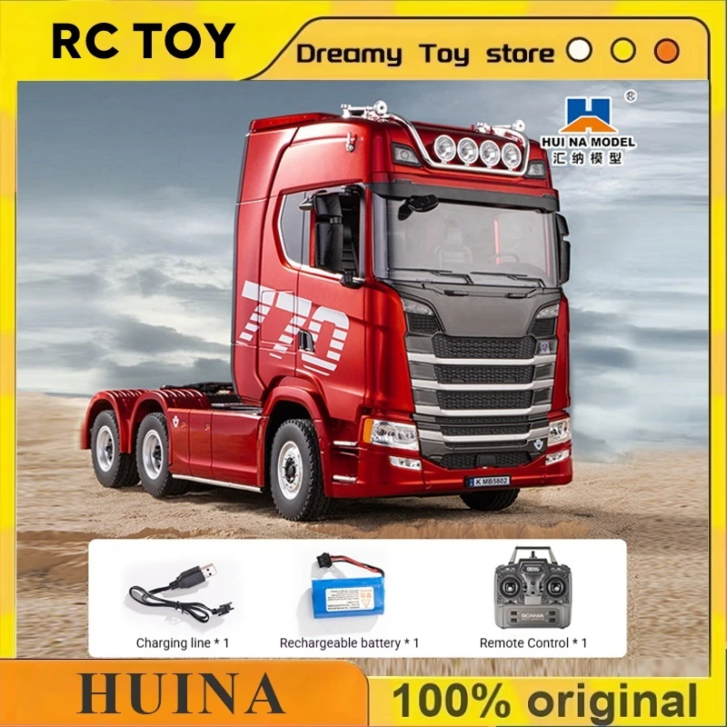 

HUINA 1:18 770S RC Engineering Truck Tractor Head Scale Alloy Car Toy 2.4G Remote ControProfessional Model Kid Collectors