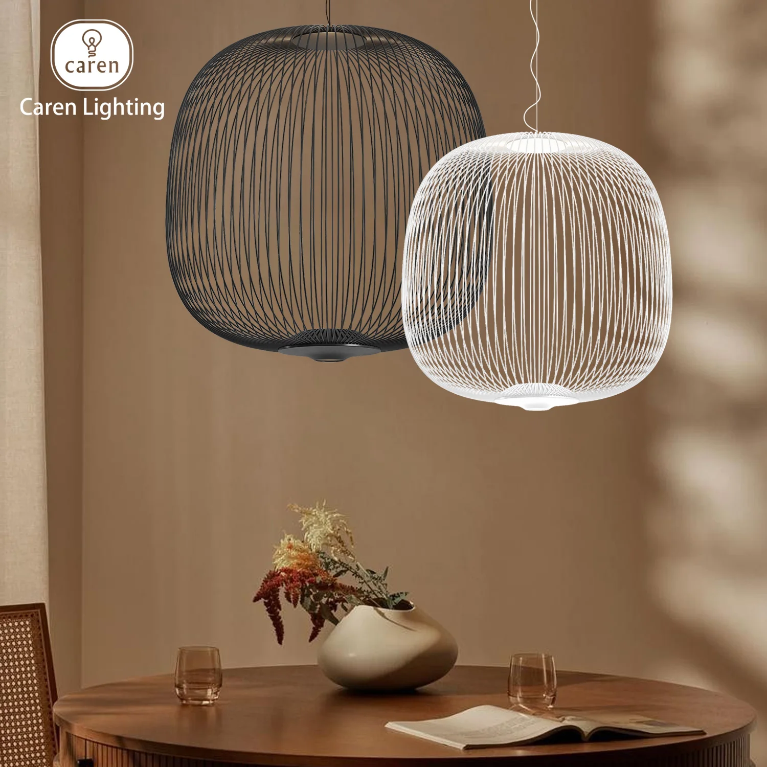 Caren Lighting Lattice Glow Pendant Light Stunning Modern Design Ceiling Lamp Intricate Metal Framework Ambient Lighting