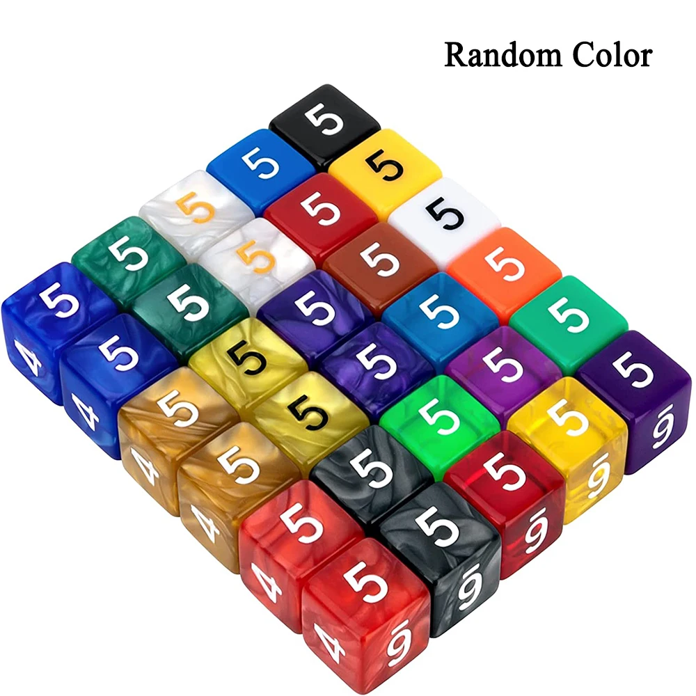 6 Sided Multi-Side Dice Set (100/75/25/7Pcs) Random Color DND Polyhedral Square Corner 16mm RPG Role Playing Table Board Games