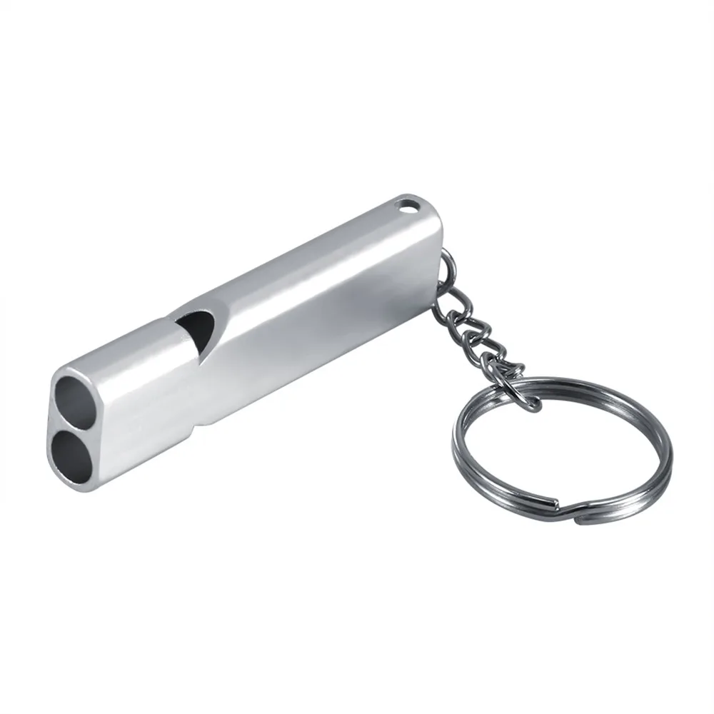 4pcs Double Tubes Design Dog Training Whistle Super Loud Sound Random Color Emergency Survival Whistle With Lanyard Keychain