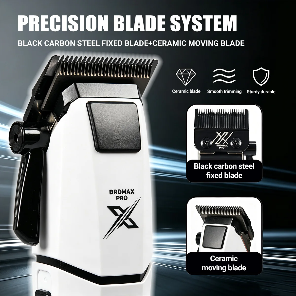 Professional Electric Hair Clipper DRM-105 Gradient Hair Trimmer 7000-8000RPM Brushed Motor Fade Blade Salon Barber With Base