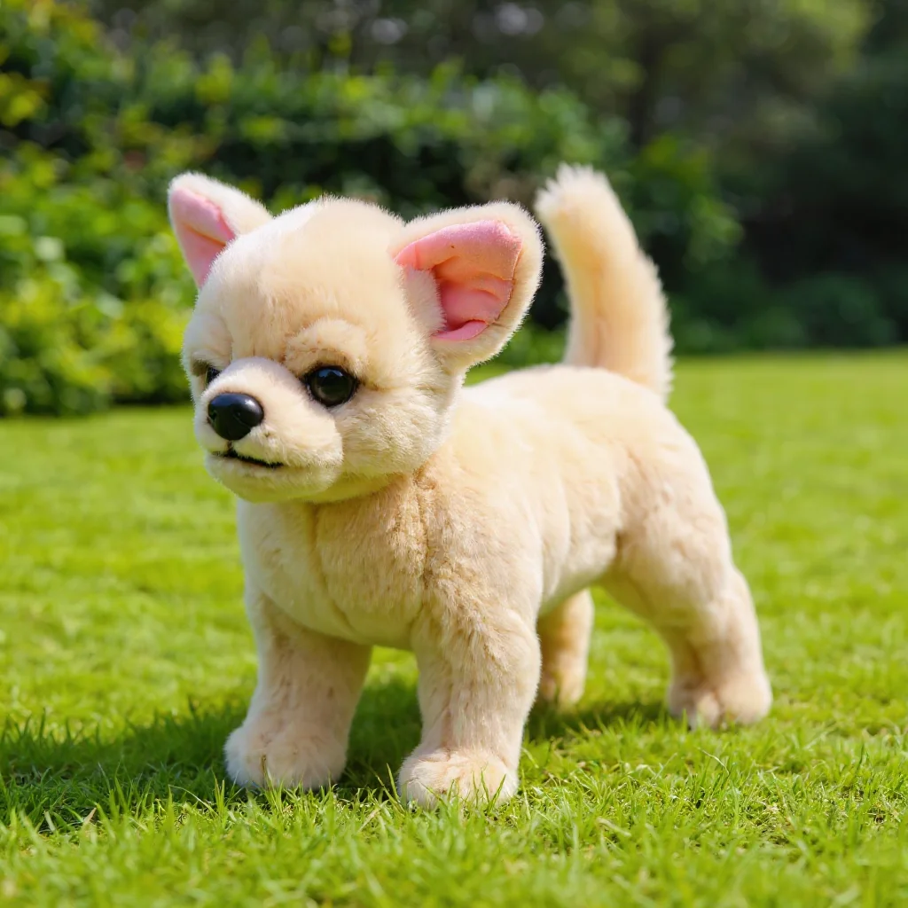 シミュレートされたチワワのぬいぐるみ、超リアルな子犬の人形、柔らかく抱き心地の良い子供向けギフト、家の装飾、感情的な仲間ペット