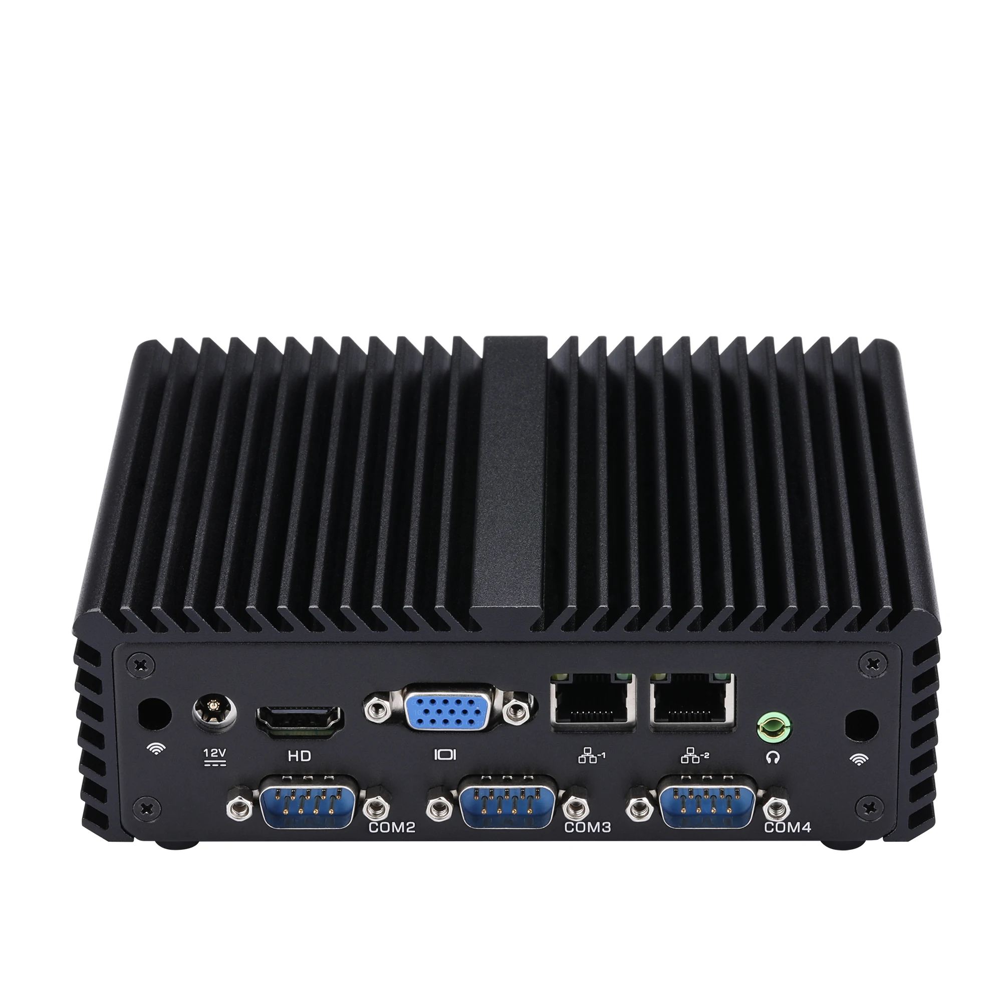 Qotom Q190P Q192P คอมพิวเตอร์ขนาดเล็กพร้อม Celeron N2920 J1900บนบอร์ด4xRS232 1080P Dual LAN fanless HTPC KIOSK