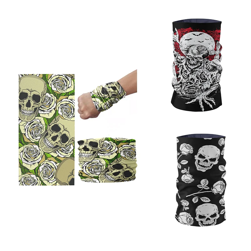 

Funny skull style headscarf women retro outdoor cycling hiking headscarf face neck Gaiter scarf dustproof multifunctional buffer