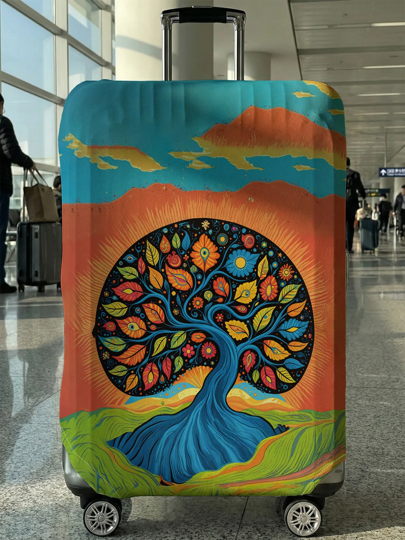 

Красочный чехол для багажа с изображением Древа жизни, подходит для чемоданов 18-32 дюймов, чехол для ручки чемодана, дорожные аксессуары