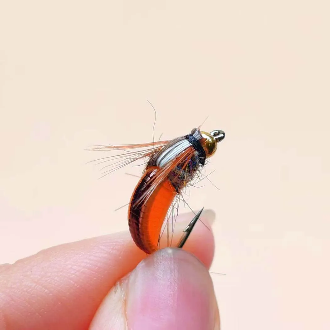 Moscas artificiales secas para trucha con cabeza de latón y anzuelos - imagen 2