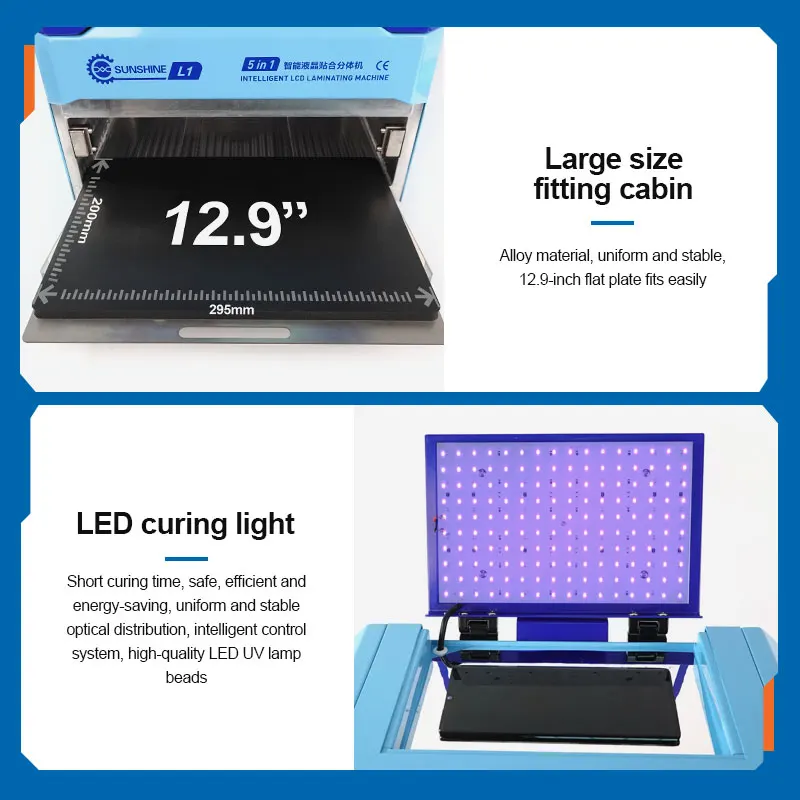 SUNSHINE L1 Smart Screen Laminating Split Machine 12.9inch Lamination For iPhone Samsung iPad Table LCD Repair Refurbish