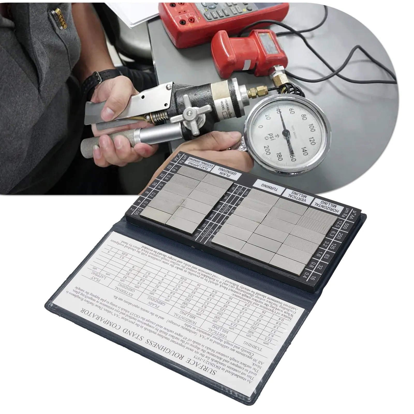 Exterior Roughness Comparator Block Ra0 05 12 5mm with 30 Calibrated Samples for Inspection of Machined Smoothness