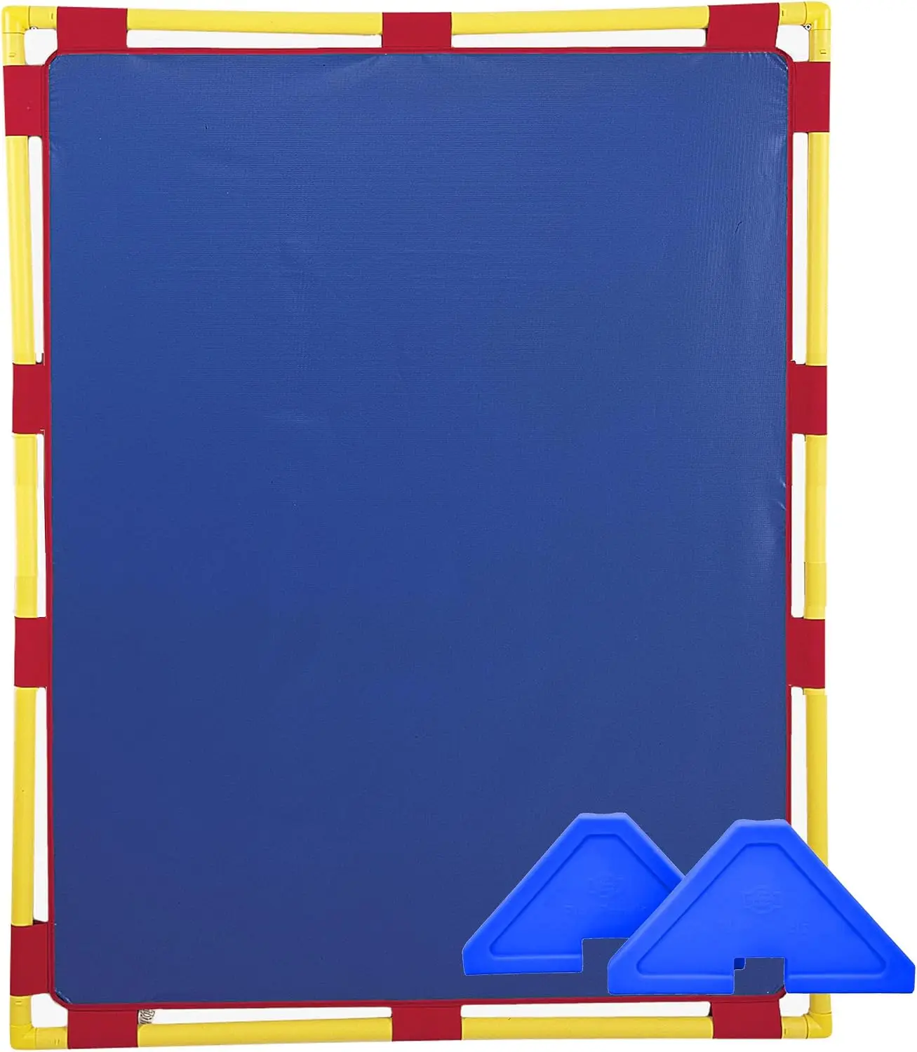 Freestanding Blue Water Resistant Vinyl Classroom Privacy Screen Room Divider Panel Cantilever Feet Daycare Preschool