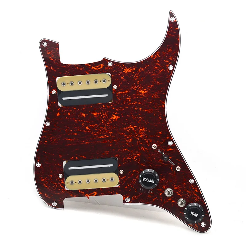 

HH Electric Guitar Pickguard Two Blade/Hexagonal Screw Style Output-7.5K/15K Coil Splitting Loaded Prewired Scratchplate