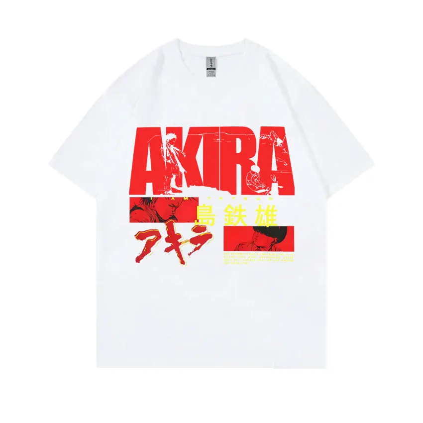 Anime Akira Shima Tetsuo Graphic T Shirts Manga Retro Shotaro Kaneda Print T-shirt Men Women's Cartoon Casual Crewneck T-shirts
