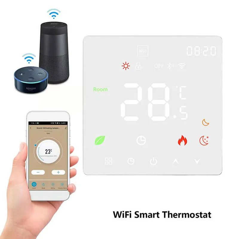Minco Heat Smart WiFi Tuya Thermostat LCD Screen Temperature Controller AC95~240V 16A Work with Floor Heating Thermostat
