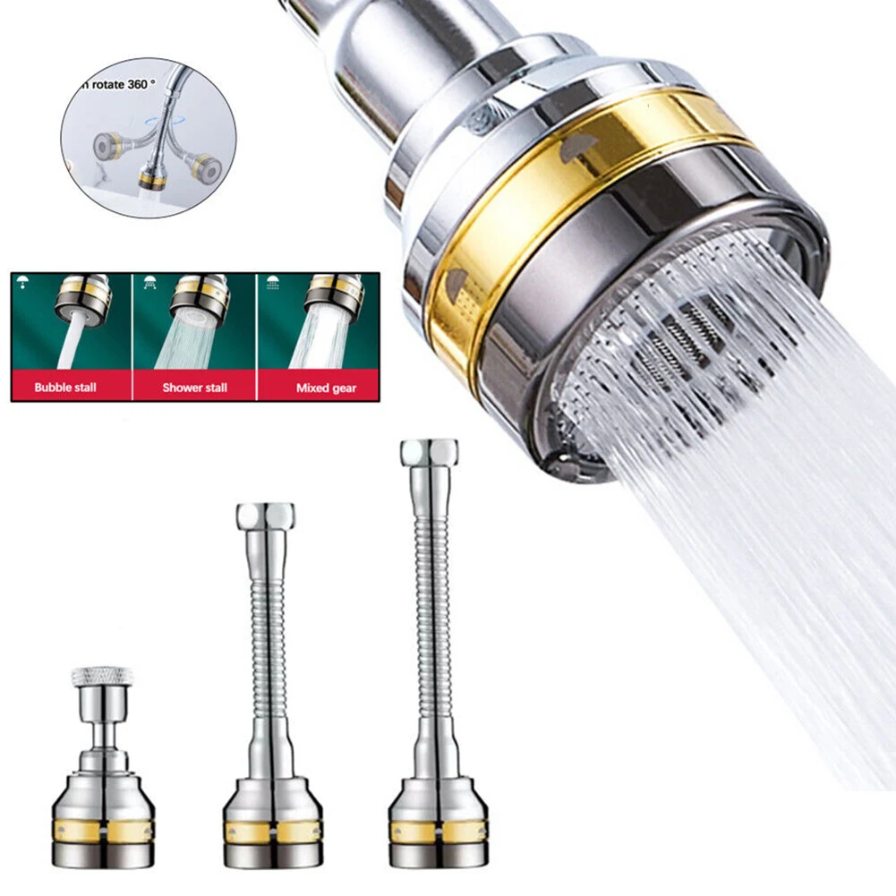 1pcs Kitchen Faucet Extension 360° Faucet Extender Bendable Extended Showerhead Aerator Pressurized Filter Water Nozzle