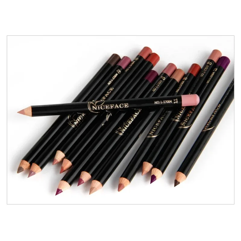 12 Colors Lip Makeup Pencils 1pcs Long Lasting Cheap Pigments Red Brown Purple Waterproof Matte Lip Liner Makeup Kits