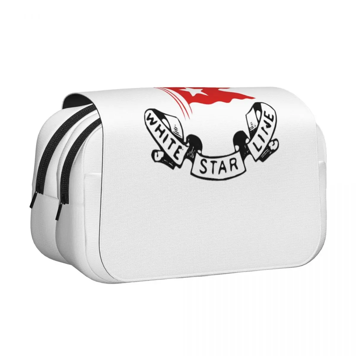 Titanic White Star Line - Red Flag With Star Logo Pencil Cases Pen Holder Hard Shell Leather Large Storage Pen Box Pencil