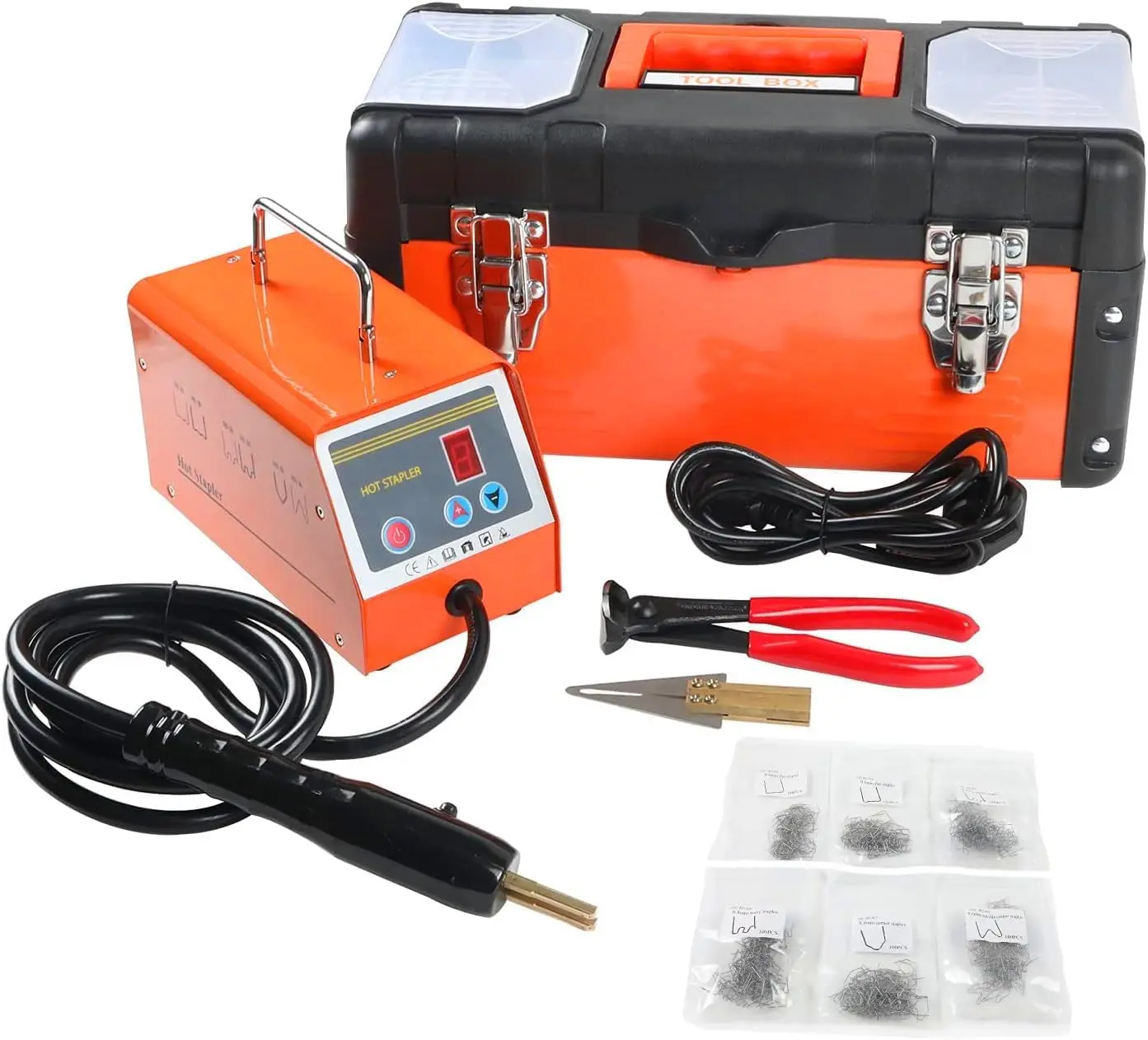 Car Bumper Repair Plastic Welder Kit, 110V Hot Stapler Plastic Welding Gun Machine With 600Pcs Staples