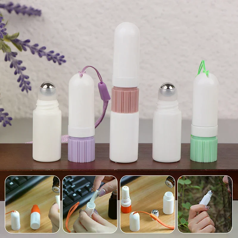 /YOV/In 1 Blank Nasal Inhaler Sticks Essential Oil Bottle Aroma Diffuser Empty Nasal Aromatherapy Inhalers Tubes With Lanyard 2
