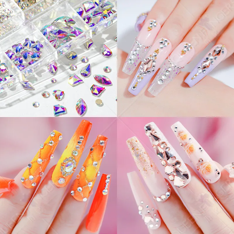 1440 Stück/Beutel AB/Klare Runde Mini-Nageldiamanten SS3-SS20 (1,3-4mm) Flache Rückseite Nicht-Hotfix Nagelkristalle Klare AB Maniküre-Glassteine – Detail 14