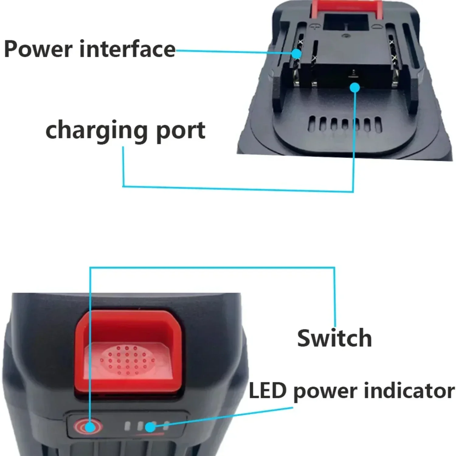 21V tool battery rechargeable Li-ion Batteries pack 9000mAh 5S3P large capacity 9Ah 18-21V battery replacement for drill、wrench