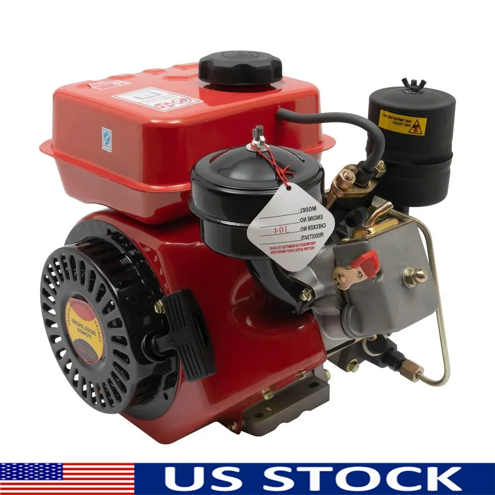 3HP Single Cylinder Air-Cooled Diesel Engine 196CC Recoil Start Motor Lightweight Portable Agricultural Machinery Generator Set