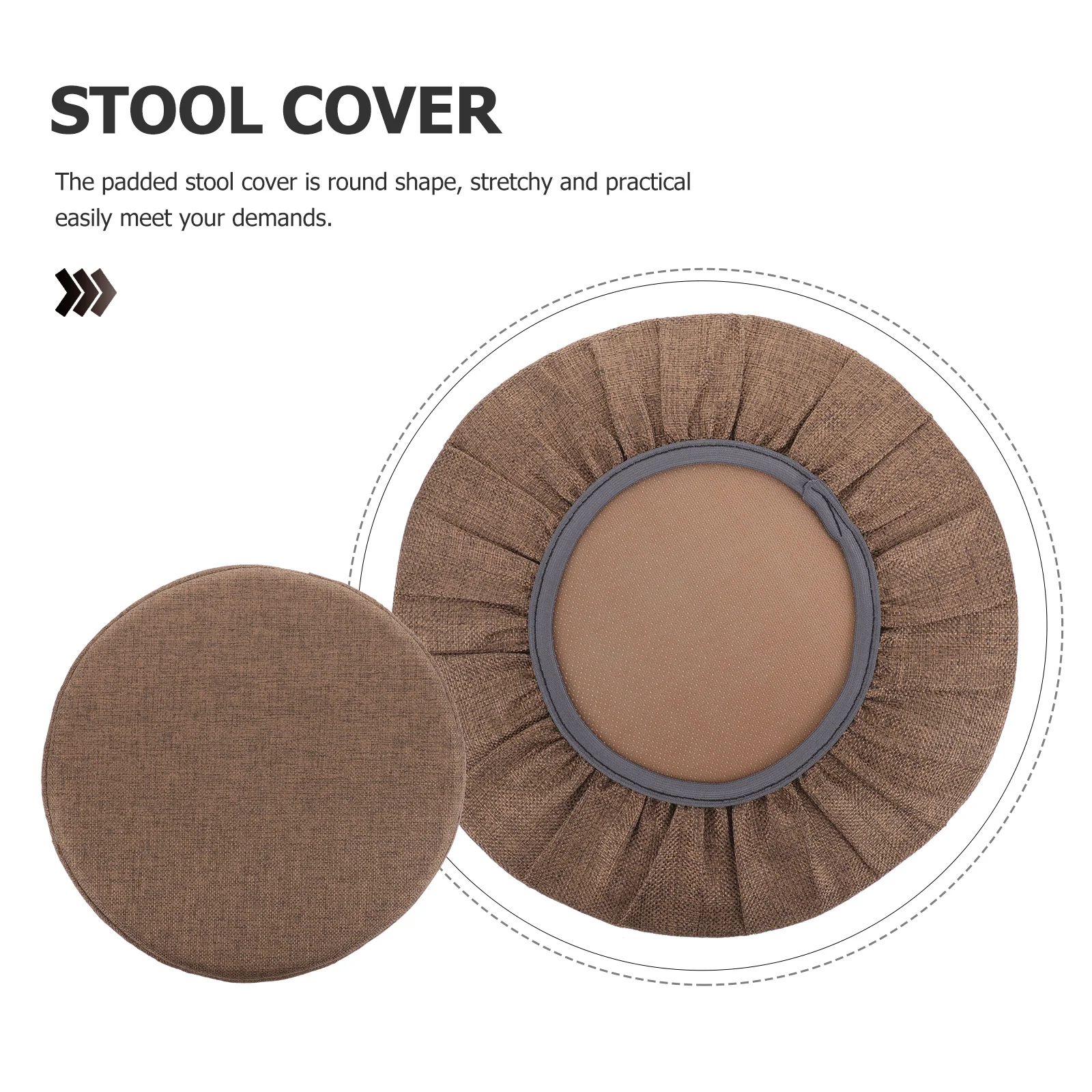 

Round Bar Stool Cover Padded Elastic Stretchy Cushion Seat Protector for Dining Office Kitchen Stool Covers Round Padded