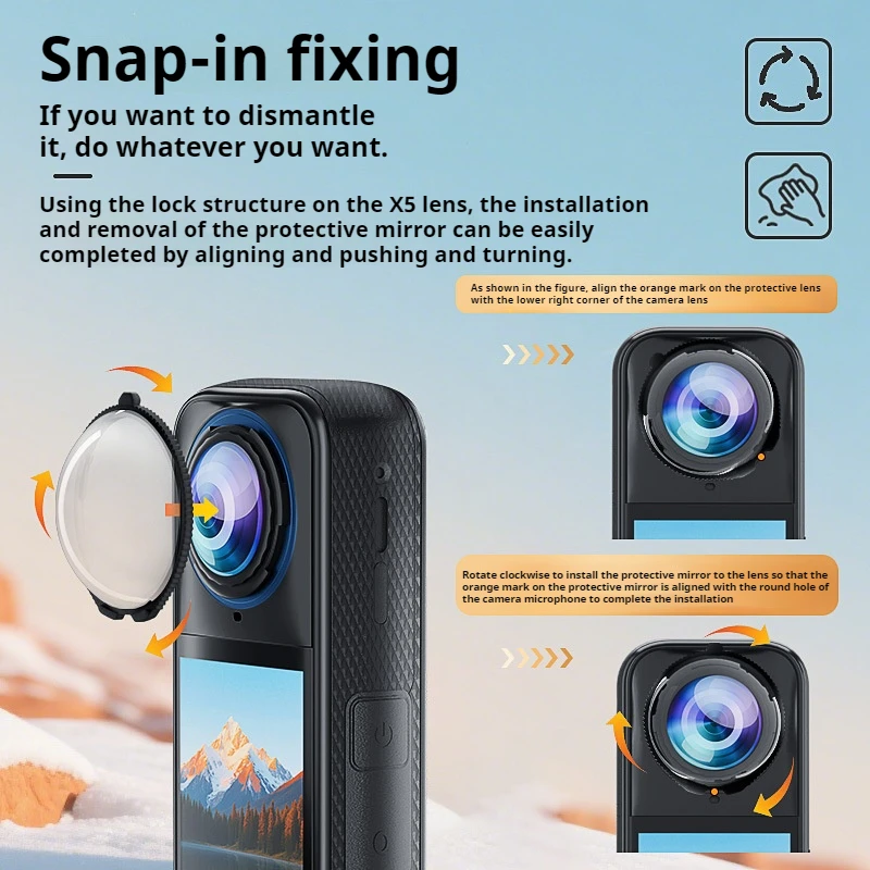 X5 Premium Lens Guards for Insta360 X5 Camera Accessories Scratch-resistant Optical coated High transparency tempered glass Lens