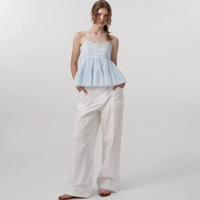 Minceur jambe droite jambe large pantalons décontractés taille haute coréen Sle Faionable couleur polyvalente été 2025 dames Tro...