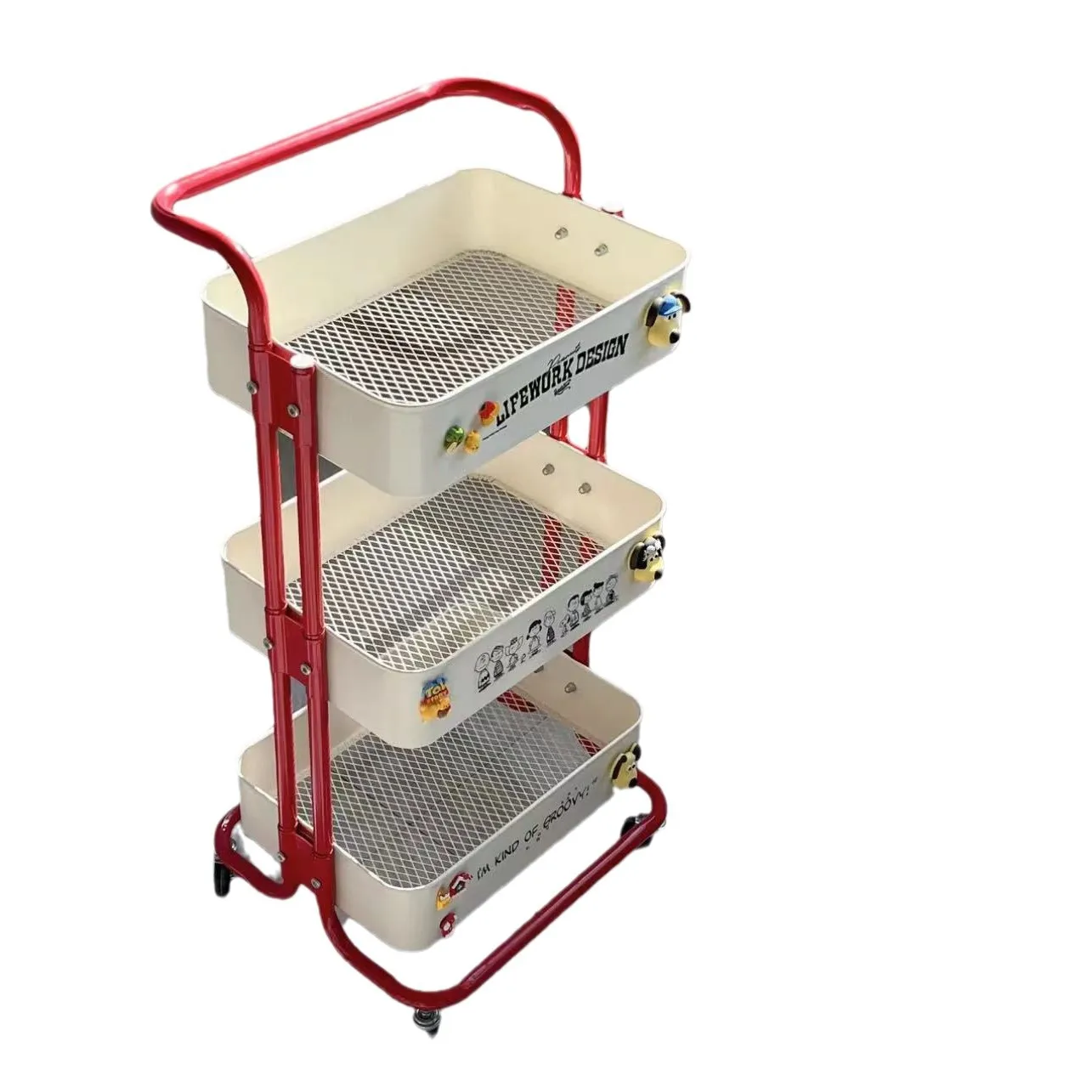Trolley Rack Floor To Ceiling Multi-layer Movable Living Room Kitchen Storage Rack Dormitory Snack Storage Cart Wholesale