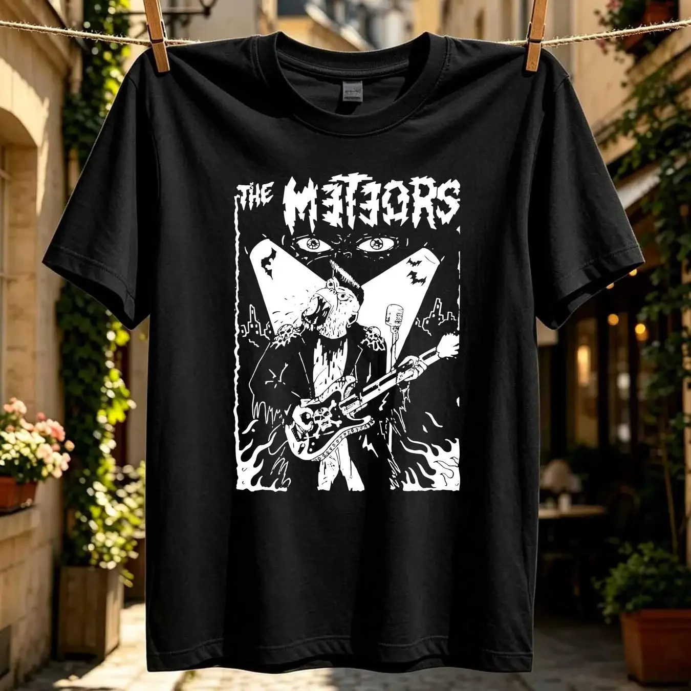 washed T Shirt The Meteors Band Cotton All Size S To 4XL SR164 vintage Washed Soft streetwear Unisex graphic Breathable