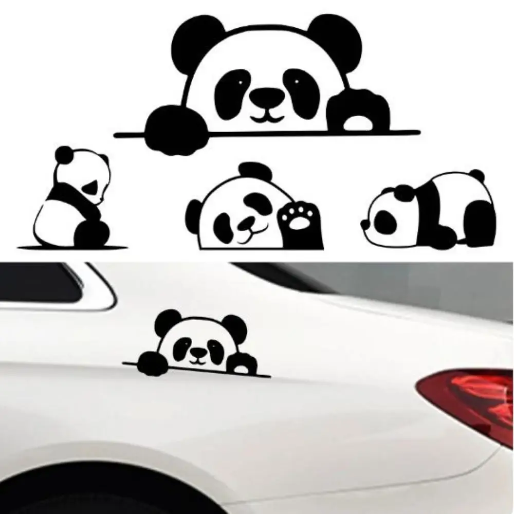 Peeking Panda Car Stickers Vinyl ATV Creative Decal Cute Occlusion Scratch Refrigerator Air Conditioner Car-Styling Accessories