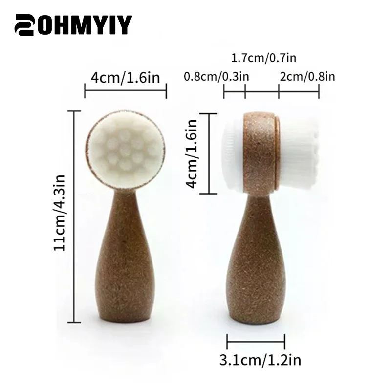 ココナッツシュレッドハンドル洗顔ブラシ両面洗顔ブラシ黒ずみ除去毛穴クリーナー角質除去洗顔ブラシ